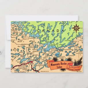 Minnesota-Seenkarte mit Seen Dankeskarte