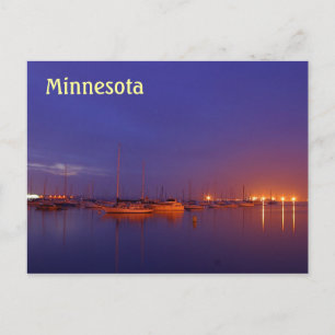Minnesota Segelboote in Jachthafen bei Abendkarte Postkarte