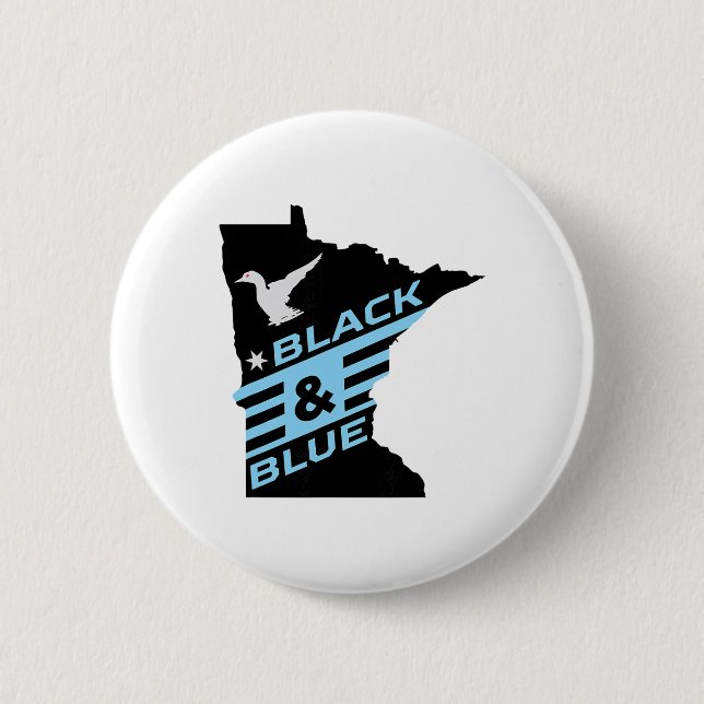 Minnesota Soccer Loon Schwarz und Blau  Button (Vorderseite)
