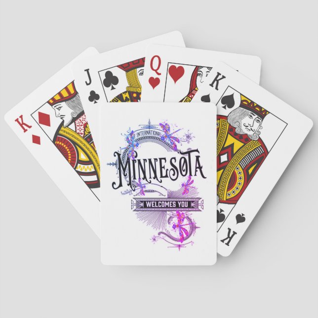 Minnesota Spielkarten Vintage Illustration (Rückseite)
