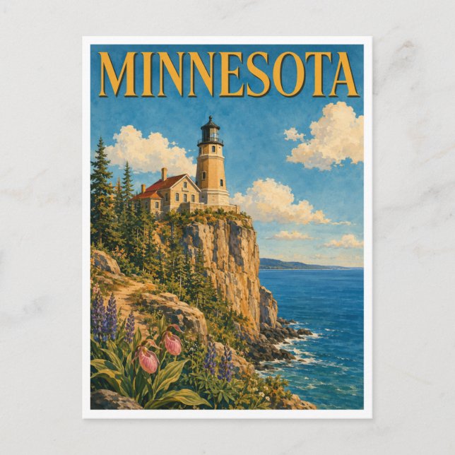 Minnesota Split Rock Lighthouse GeoSaga Postkarte (Vorderseite)