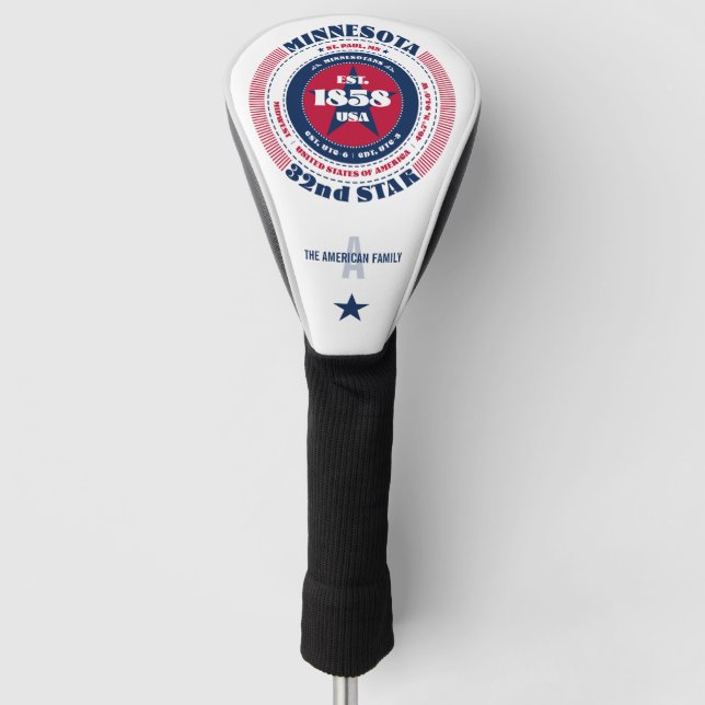 Minnesota Staat Circle Custom Golf Head Cover Golf Headcover (Vorderseite)