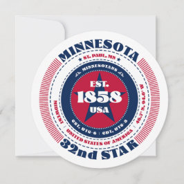 Minnesota Staat Circular Typografy Flat Card