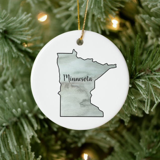 Minnesota Staat Illustration Keramik Ornament (Baum)