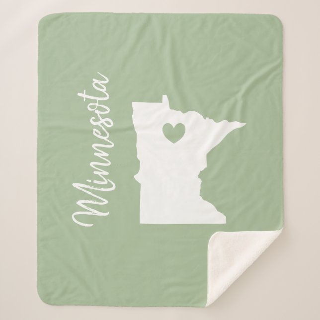 Minnesota Staat Karte Liebe Zuhause Sherpadecke (Vorderseite)