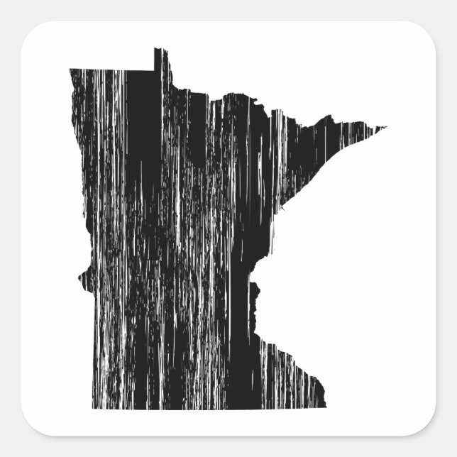 Minnesota Staat Kontur Quadratischer Aufkleber (Vorderseite)