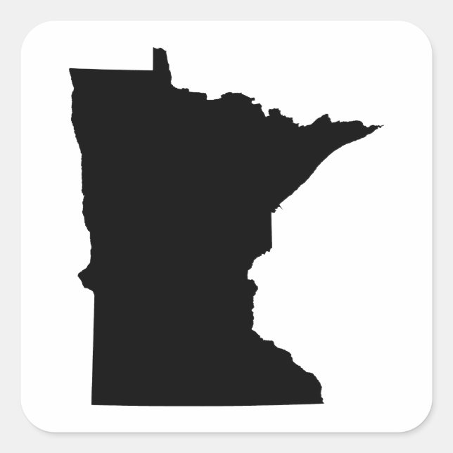 Minnesota Staat Kontur Quadratischer Aufkleber (Vorderseite)