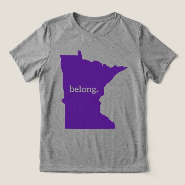 Minnesota Staat Map Belong Tri-Blend Shirt (Design Vorderseite)