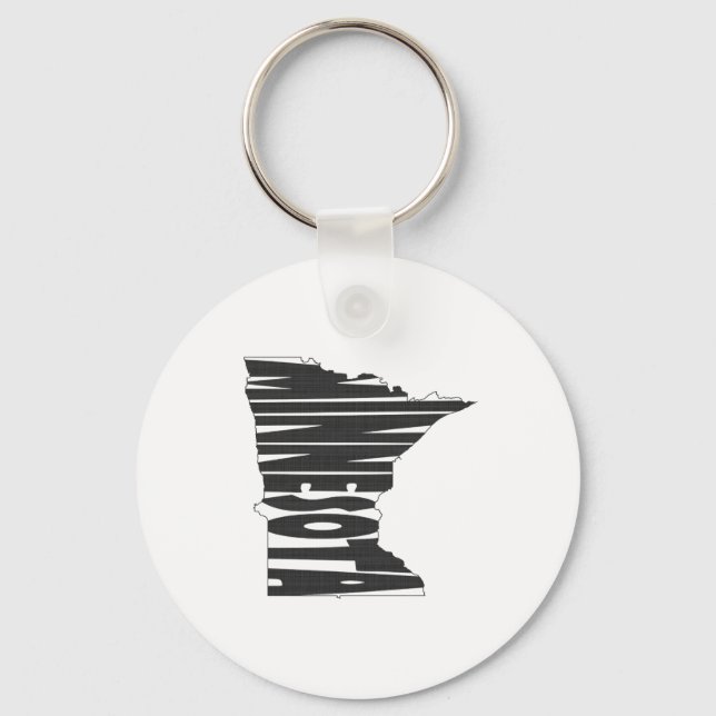 Minnesota Staat Name Word Art Schlüsselanhänger (Vorderseite)