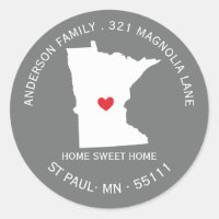 MINNESOTA Staat| Neue Zuhause-Adressenaufkleber