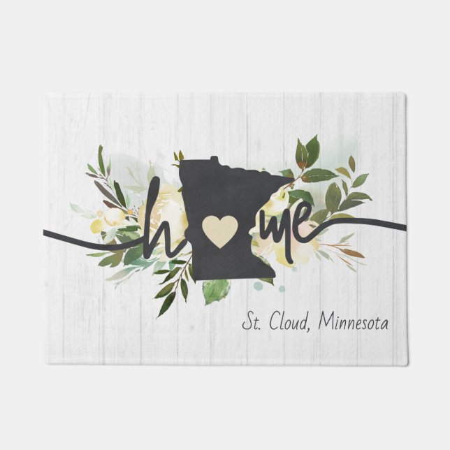 Minnesota Staat Personalisiert Ihre Zuhause City R Fußmatte (Vorderseite)
