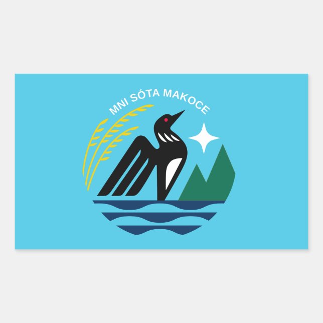 Minnesota Staat Siegel Flag Rechteckiger Aufkleber (Vorderseite)