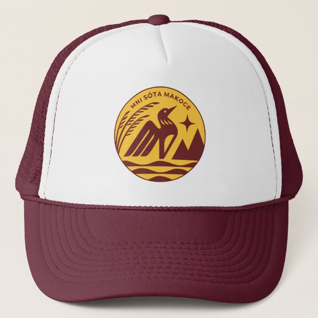 Minnesota Staat Siegel in Gophers Colors Truckerkappe (Vorderseite)