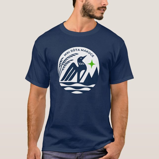 Minnesota Staat Siegel in Timberwolves Colors T-Shirt (Vorderseite)
