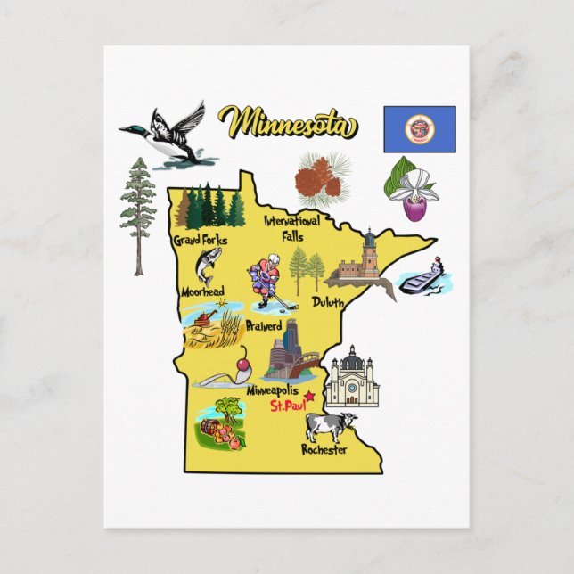 Minnesota Staat, USA, Großstädte Postkarte (Vorderseite)