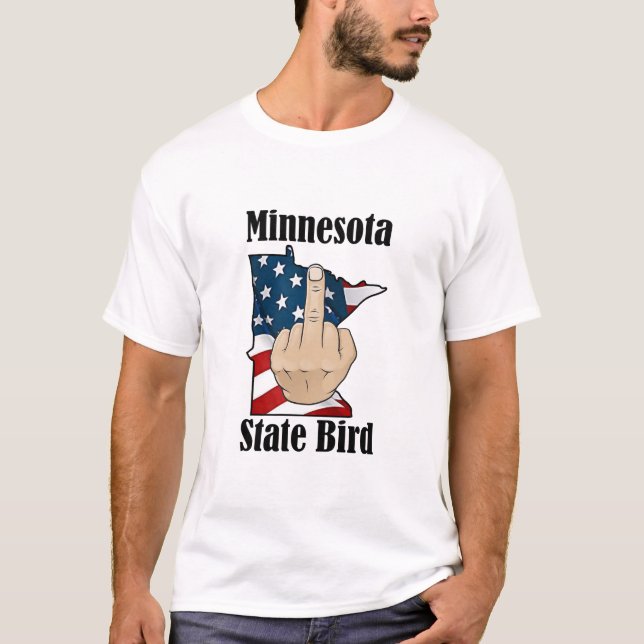 Minnesota Staat Vogel T - Shirt Mittelfinger (Vorderseite)