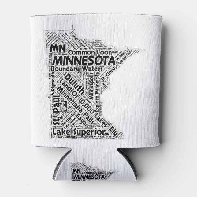 Minnesota Staat Word Cloud Dosenkühler (Vorderseite)