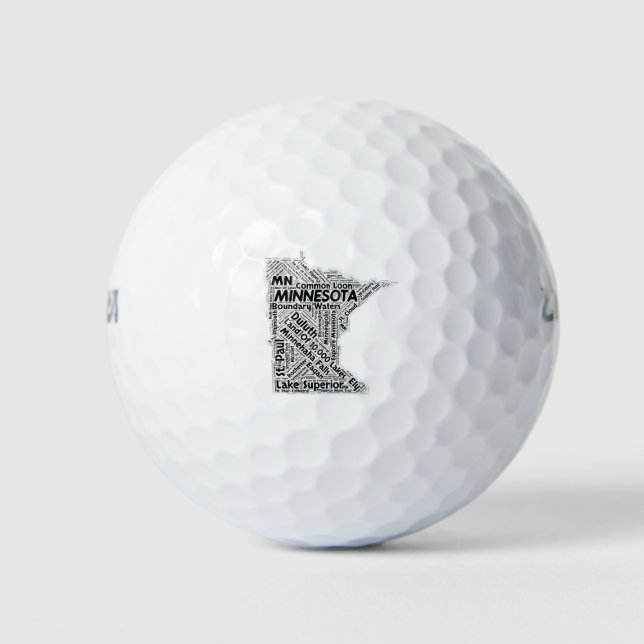 Minnesota Staat Word Cloud Golfball (Vorderseite)