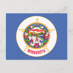 Minnesota Staatsflagge Land der 10000 Seen Siegel Postkarte