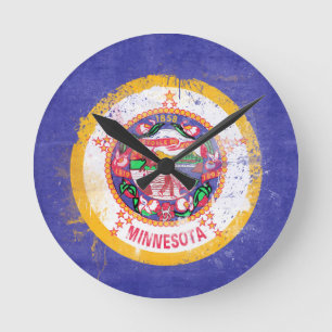 Minnesota-Staatsflagge Runde Wanduhr