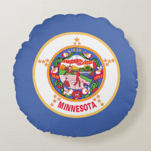 Minnesota Staatsflagge Rundes Kissen