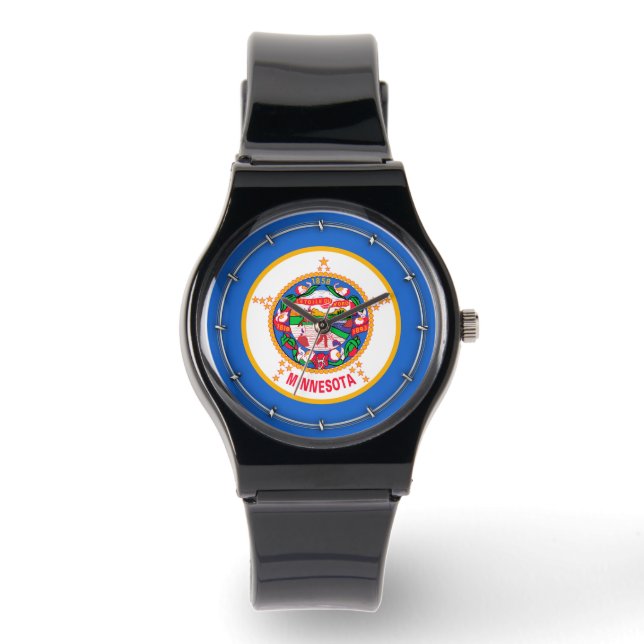 Minnesota State Flag Design Armbanduhr (Vorderseite)