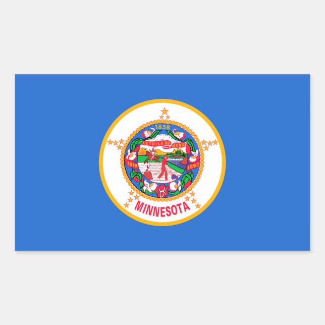 Minnesota State Flag Design Rechteckiger Aufkleber (Vorderseite)