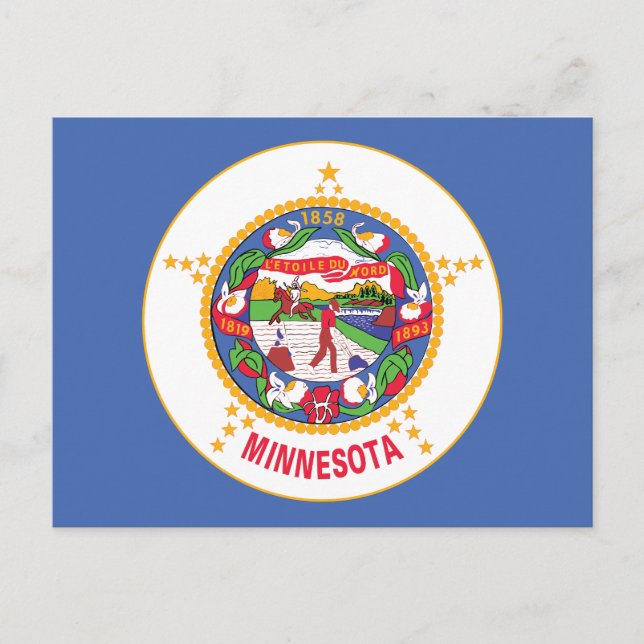 Minnesota State Flag Land of 10000 Lakes Seal Postkarte (Vorderseite)