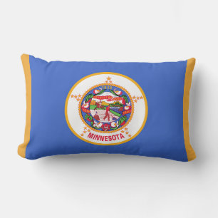 Minnesota State Flag Print Patriotic Lendenkissen