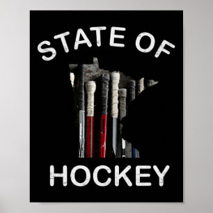 Minnesota State Of Hockey T-Shirt - Staat des Hock Poster