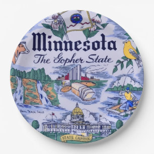 Minnesota State Party Plates Pappteller