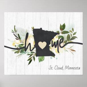 Minnesota State Personalisiert Ihre Heimatstadt Ru Poster