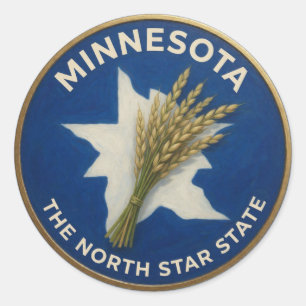 Minnesota State Pride Getreide-Emblem 🌾 Runder Aufkleber
