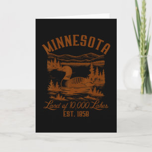 Minnesota State Reise Minnesota Common Loon Andenk Karte