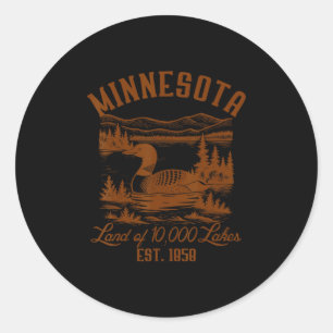 Minnesota State Reise Minnesota Common Loon Souven Runder Aufkleber
