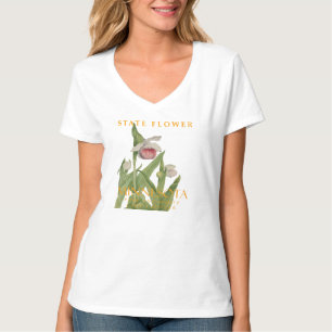 Minnesota-Territoriumsblume Rosa-weiße Orchidee T-Shirt