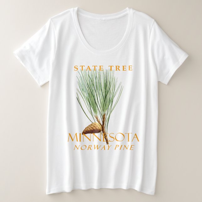Minnesota Territory Tree Norwegische Kiefer Große Größe T-Shirt (Design vorne)