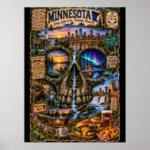 Minnesota-Totenkopf-Kunstprint State of Mind Poster