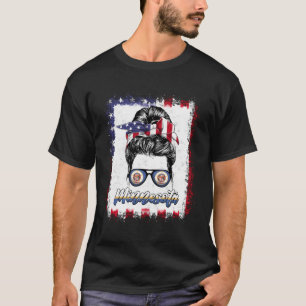 Minnesota US Flag United Staaten American For T-Shirt