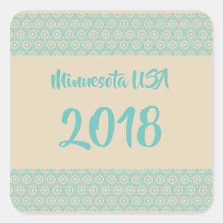 Minnesota USA 2018 carré autocollant