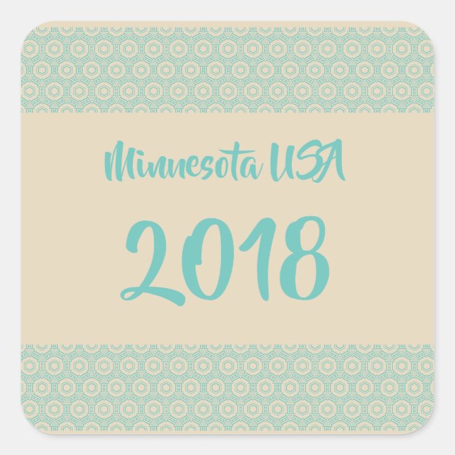 Minnesota USA 2018 carré autocollant (Devant)