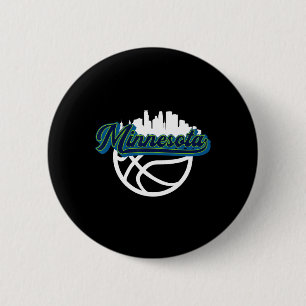 Minnesota Vintag Bysketbyll Script City Skyline F Button