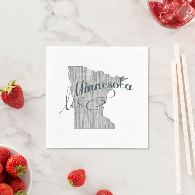 Minnesota Vintage graue Typografie Serviette (Beispiel)