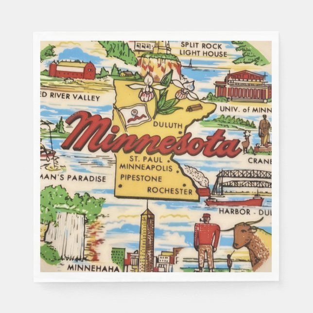Minnesota Wahrzeichen Party  Serviette (Vorderseite)