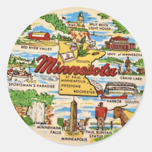 Minnesota Wahrzeichen Runder Aufkleber