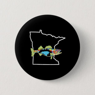 Minnesota Walleye-Angeln Süßwasser-Angler Walleye Button