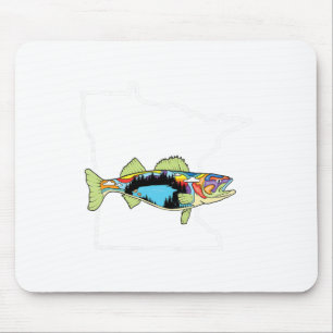 Minnesota Walleye Fischen Süßwasser Fischer Wal Mousepad