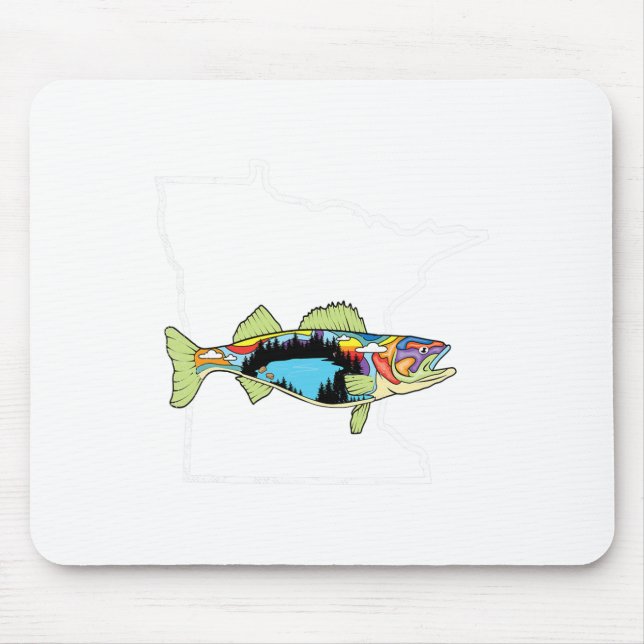 Minnesota Walleye Fischen Süßwasser Fischer Wal Mousepad (Vorne)