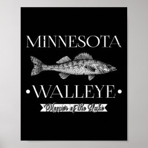 Minnesota Walleye Mittelwestliche Fischerei Fische Poster