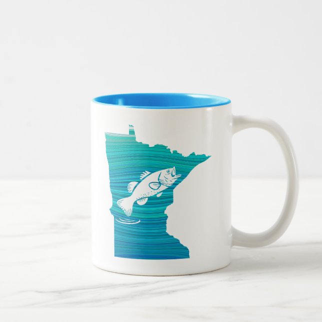 Minnesota Wave Fishing Zweifarbige Tasse (Rechts)